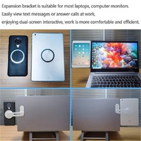 Aluminum Magnetic Phone Stand for Laptop Expansion - Silver thumbnail