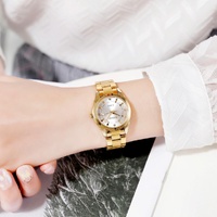 Waterproof Quartz Women Watch with Rhinestone Steel Strap - Delicate and Creative - Pink thumbnail