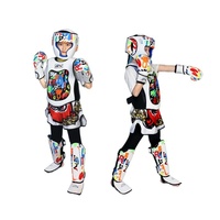 Kids' 6Oz Boxing Gloves For Training And Fighting - Graffiti Design - White thumbnail