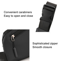 Leather Anti Theft Triangle Bag Secure Crossbody Chest Bag - Black thumbnail