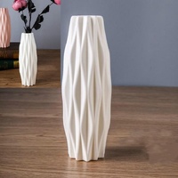 Set of 3 Creative Plastic Camellia Vases for Wet and Dry Decor - Pink thumbnail