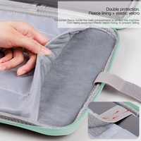 Leather Portable Bag with Cloth Texture - Green thumbnail
