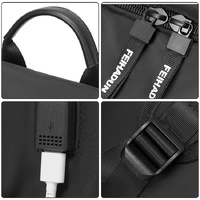 Multifunctional Oxford Laptop Backpack in Black thumbnail