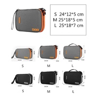 Portable Multi-functional Headphone Charger and Data Cable Storage Bag with Power Pack - 24 x 12 x 5cm - Black thumbnail