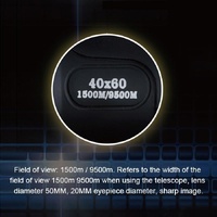 High Definition Night Vision Monocular Telescope - 40X60 12X Pocket Focusing - Black thumbnail