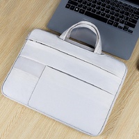 14.1-15.4 Inch Waterproof Laptop Bag - Wearable Black - Light Pink thumbnail