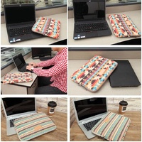 12 Inch Lingge Laptop Liner Bag - Pattern Design - Blue Pattern Diamond Lattice thumbnail