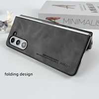 Crystal Leather Foldable Case for Samsung Galaxy z Fold 4 - Brown thumbnail