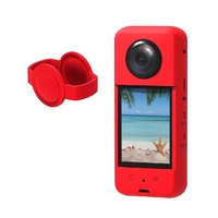 Silicone Protective Case with Lens Cover for Insta360 X3 - Black thumbnail