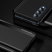 Samsung Galaxy z Fold 4 Leather Phone Case with Pen Slot - Shockproof - Black thumbnail