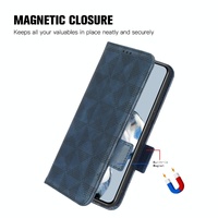 Symmetrical Leather Triangle Phone Case for Samsung Galaxy z Fold 4 - Blue thumbnail