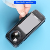 Clear Soft Tpu Protective Case for Insta360 X4 - 1.5mm Thickness - Clear Black - With Neck Strap thumbnail