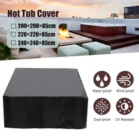 240x240x85cm Waterproof Dustproof Cover for Bathtub Pool Table & Chair - Protects from Falling Leaves - Silver thumbnail