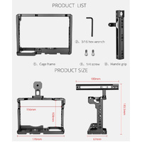 Panasonic Lumix Dc-S1H / Dc-S1 / Dc-S1R Camera Cage Stabilizer With Handle - Black thumbnail