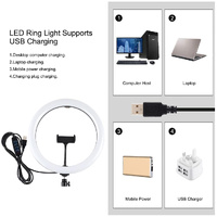 11.8 Led Ring Light with Tripod and Phone Clamp - 3 Modes Dual Colour Temperature Dimmable - Perfect for Vlogging and Live Streaming thumbnail