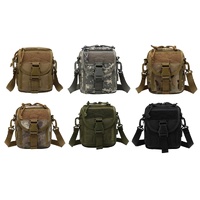 Army Style Oxford Cloth Crossbody Bag 17 X 15 X 8 Cm Shoulder Sling Hand Messenger Bag - Black thumbnail