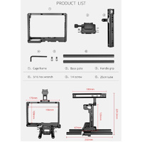Panasonic Lumix Dc-S1H / Dc-S1 / Dc-S1R Camera Cage Stabilizer With Handle & Rail Rod Mount - Black thumbnail