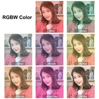 30cm Curved Surface Led Ring Light with Tripod and Phone Clamp - 10 Modes 8 Colours Usb Powered thumbnail