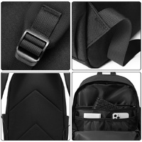 Multifunctional Oxford Laptop Backpack - Black thumbnail