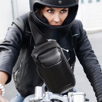 Carbon Fiber Anti Theft Waterproof Crossbody Chest Bag For Men & Women 34 X 18 X 10Cm - Black thumbnail