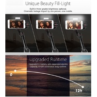 3-axis Gimbal Stabilizer with Tripod Mount & Fill Light for Smartphones - Black thumbnail