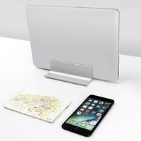 Adjustable Vertical Laptop Stand - Portable Aluminum Alloy Base Black thumbnail