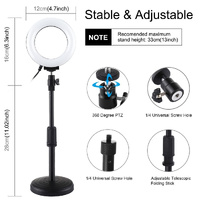 Curved Surface Ring Light with Usb 10 Modes 8 Colour Rgbw Cold Shoe Tripod Black thumbnail