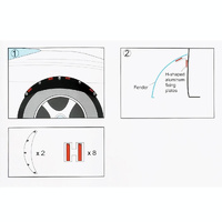 2 Pcs 58Cm Car Stickers Rubber Round Arc Strips Fender Flares Wheel Eyebrow Decal Sticker Black thumbnail