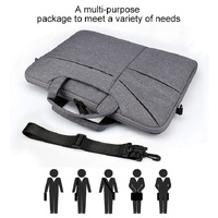 15.6 Inch Laptop Handbag With Hidden Strap And Suitcase Belt - Waterproof And Tear-Resistant - Black thumbnail