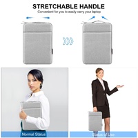 14-15 Inch Laptop Sleeve Briefcase With Zipper And Handle - Gray Blue thumbnail