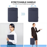 15-16.7 Inch Laptop Sleeve Briefcase With Zipper And Handle - Gray Blue thumbnail