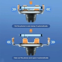 15w Fast Wireless Charger with Infrared Sensor for C10 Car Navigation - Transparent Stand - Golden thumbnail