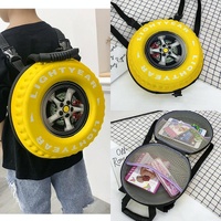 Kindergarten Shoulder Bag - Tire Shaped for Kids - Black thumbnail