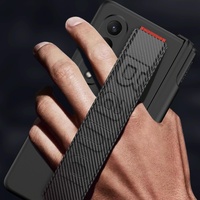 Samsung Galaxy z Fold 4 Shockproof Magnetic Fold Case with Wrist Strap - Black thumbnail