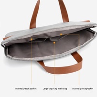 Stylish Pu Leather Laptop Bag - Briefcase Cover - Grey - 14 Inch thumbnail