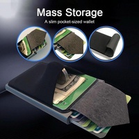 Metal Rfid Card Holder Wallet - Compact Design - Blue thumbnail