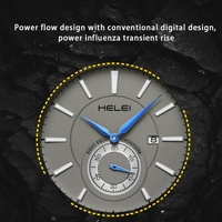 Waterproof Men Quartz Watch with Night Light - H9009b-g - Silver Black thumbnail