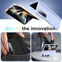 Foldable Phone Case with Holder for Samsung Galaxy z Fold 4 - Full Coverage - Pink thumbnail