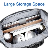 Multi Compartment Laptop Handbag Lightweight Large Capacity Messenger Bag - Grey thumbnail
