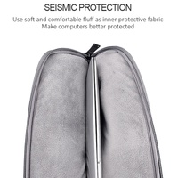 14.1-15.4 Inch Portable Laptop Shoulder Bag in Oxford Cloth & Nylon - Hemp Gray thumbnail