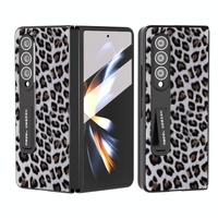 Leopard Print Phone Case with Holder for Samsung Galaxy z Fold 4 / 5g - Silver thumbnail