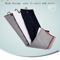 Club Cleaning Brush & Hook Towel Golf Set - Compact & Convenient - Black thumbnail