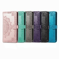 Embossed Mandala Leather Phone Case for Samsung Galaxy z Fold 4 - Green thumbnail