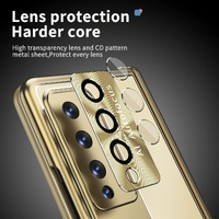 Shockproof Aluminum Double Hinge Case for Samsung Galaxy z Fold 4 - Silver Gold thumbnail