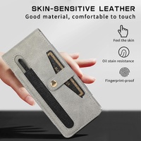 Shockproof Foldable Leather Case with Stylus for Samsung Galaxy z Fold 4 / 5g - Brown thumbnail