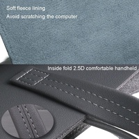 Waterproof Elastic Button Laptop Handbag - Pu Material - Navy - 15.4/16 Inch thumbnail