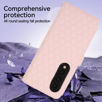 Foldable Diamond Lattice Phone Case for Samsung Galaxy z Fold 4 - Pink thumbnail