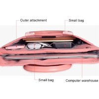Universal 15.4 Soft Handle Laptop Bag for Macbook Samsung Sony Dell Alienware Chuwi Asus Hp - Portable & Wearable - Pink thumbnail