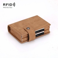 Secure Dual Card Wallet with Rfid Blocking - Crocodile Pattern Coffee thumbnail