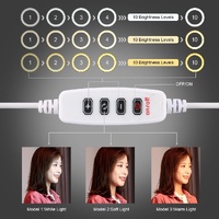 6.2 Led Ring Light with Usb 3 Modes Dimmable Cold Shoe Tripod Mount - Pink thumbnail